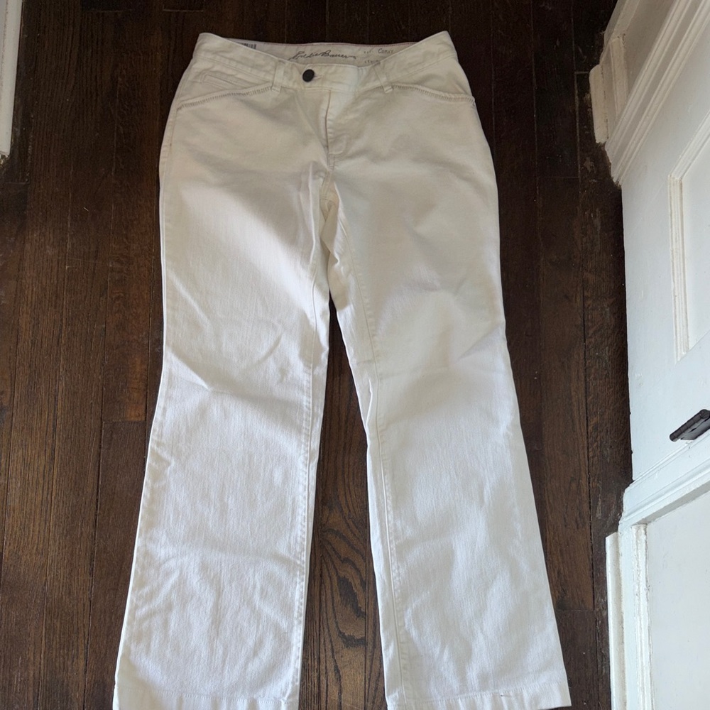 Eddie Bauer Women's Cream Straight Leg Jeans